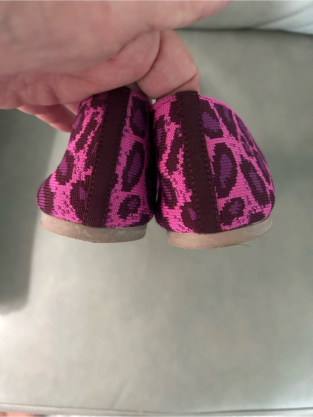 Skechers Women's Magenta Leopard Knit Slip-On Flats - Picture 3 of 6